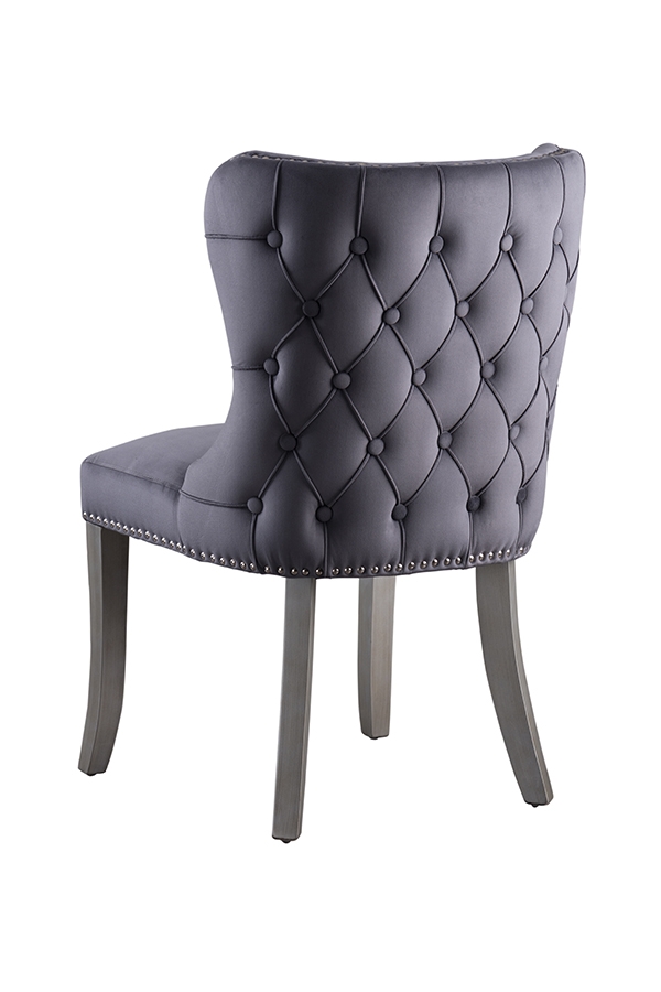Margonia Dining Chair - Storm Grey with Pewter Legs
