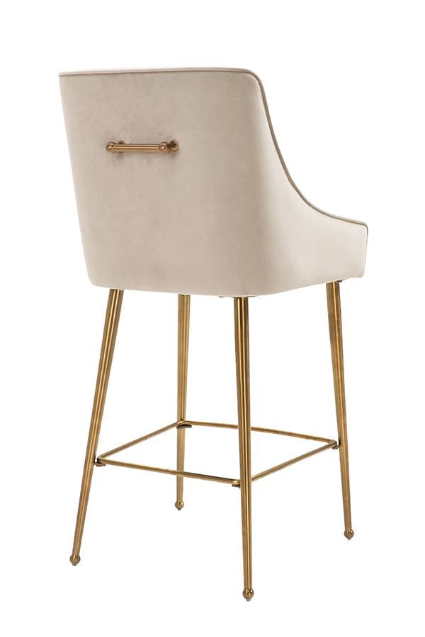 Mason Bar Stool - Chalk - Brushed Gold Legs