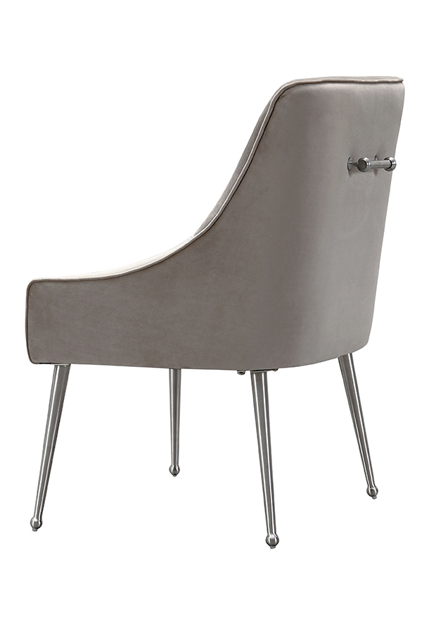 Mason Dining Chair Dove Grey - Shiny Silver Legs
