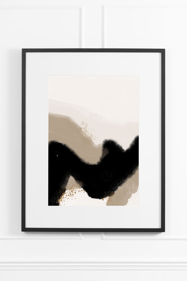 Mellow Mocha No.1  Wall Art – Black Frame