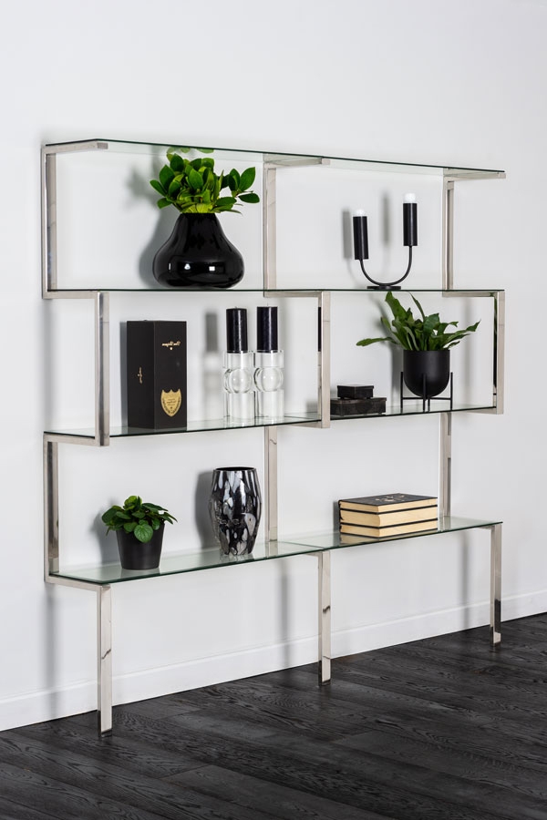 Miko Double Shelf Unit Chrome