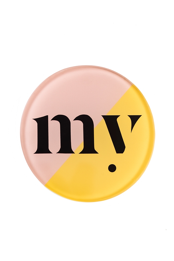 Set of 6 Glass Coasters ‘my’ Logo - gft