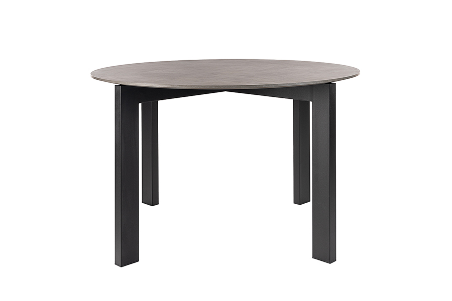 Niven 4 Seat Dining Table Concrete effect - Black Legs