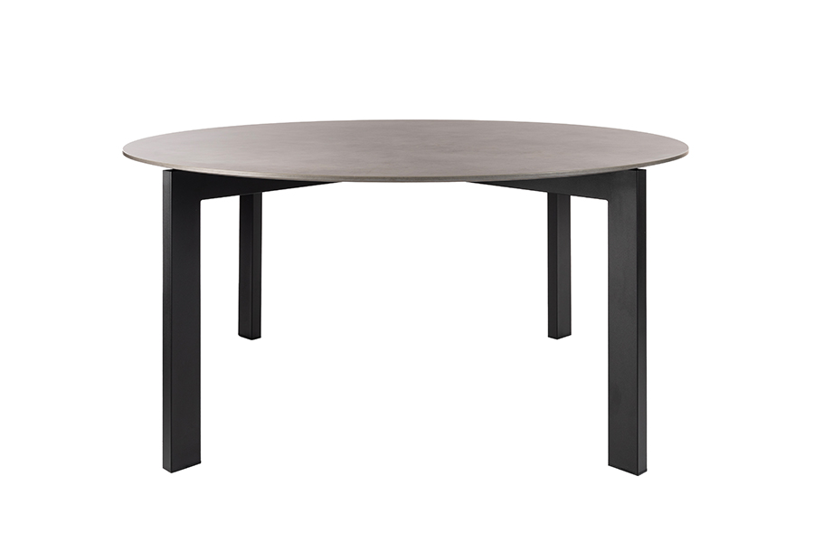 Niven 6-8 Seat Dining Table Concrete Effect - Black Legs