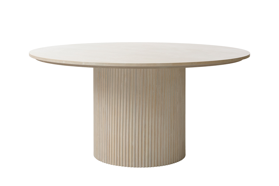 Ophelia Washed Grey Oak Circular Dining Table