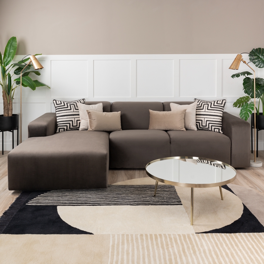 Pebble Canapé d'angle gauche Carbone /