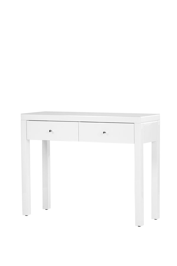 Pimlico White Glass Dressing Table with 4 Legs