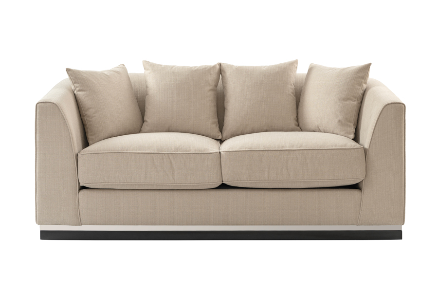 Pino Two Seat Sofa – Limestone – Silver Base