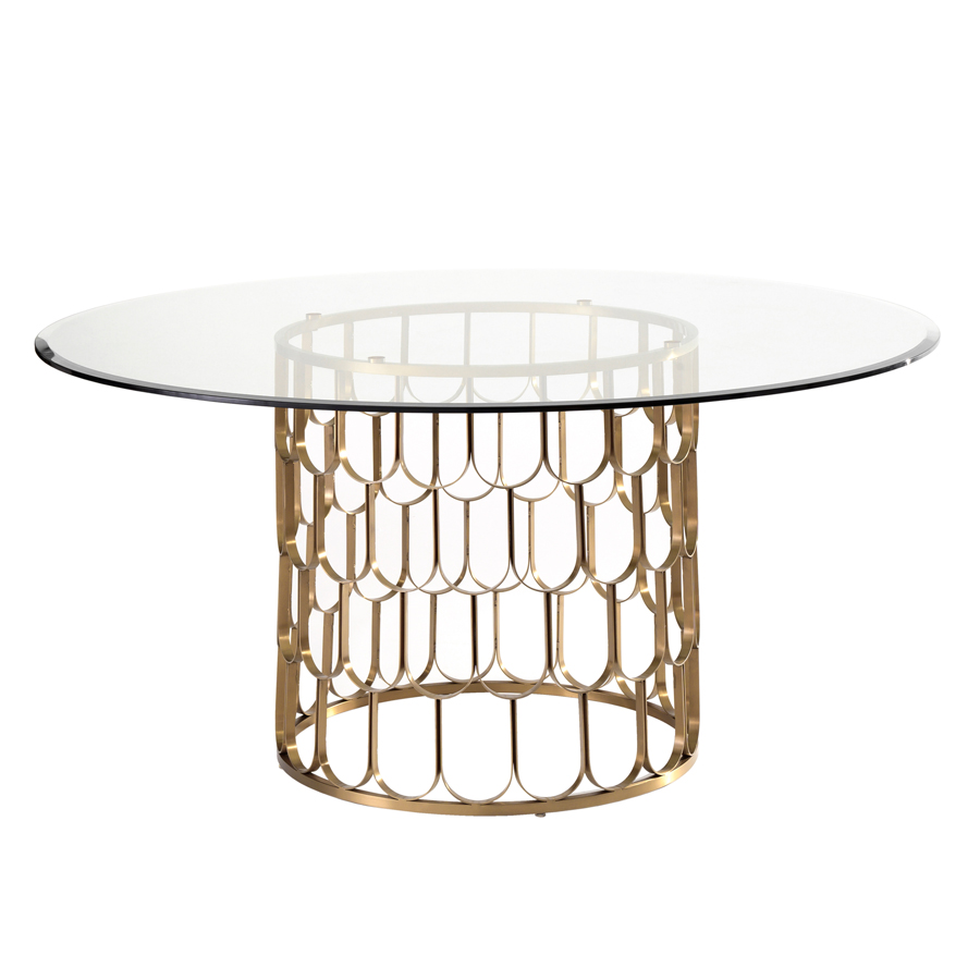 Image of Pino 6-8 Seat Brass Dining Table