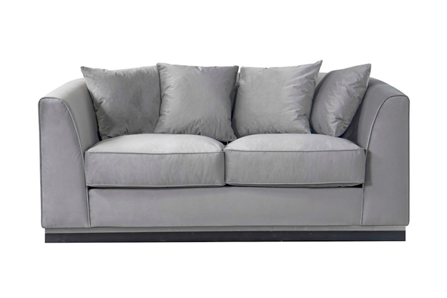 Image of Pino Two Seat Sofa - Dove Grey - Silver Base