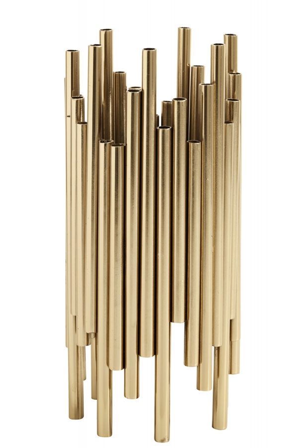 Brass Pipe Candle Holder - gft