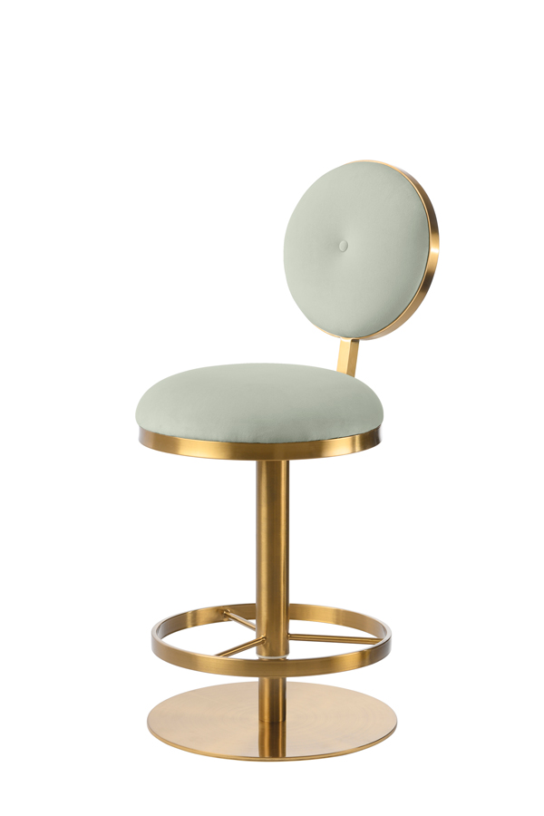 Ravello Bar Stool - Brass - Jade