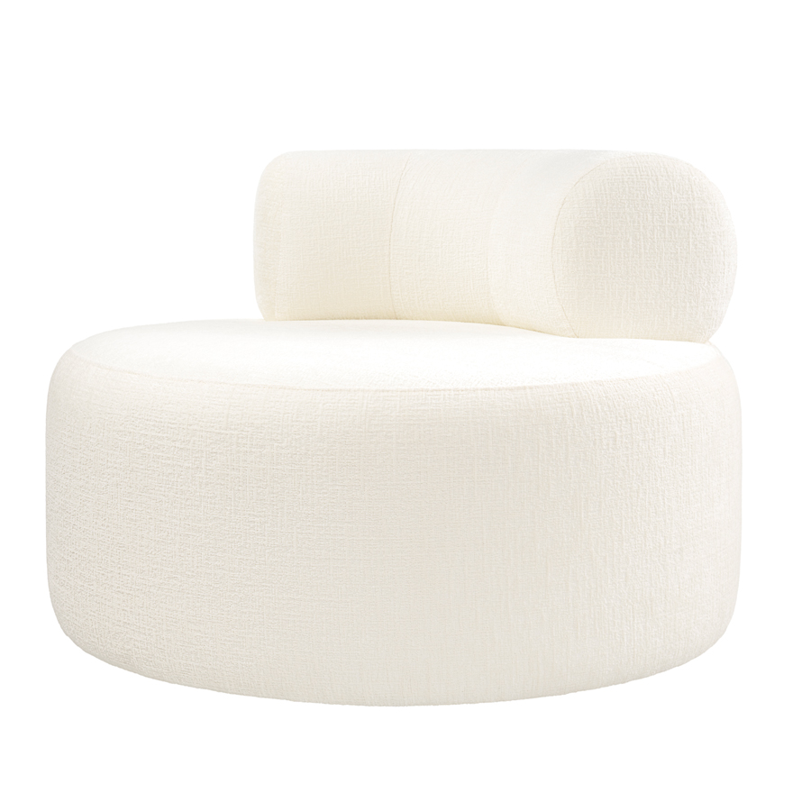 Rolls Swivel Chair Ivory Chenille