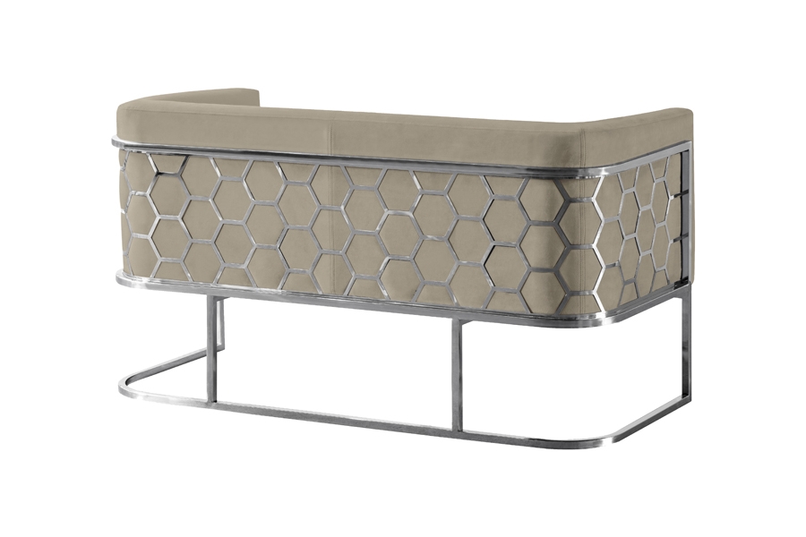Image of Alveare Two Seat Sofa - Silver - Taupe