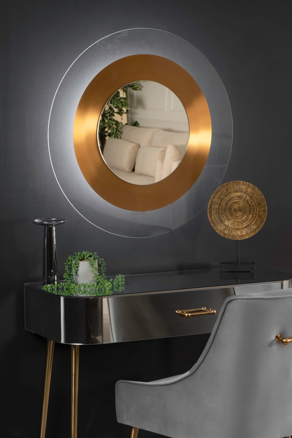 Image of Solar Flare Wall Mirror Gold