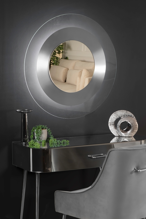 Image of Solar Flare Wall Mirror Silver