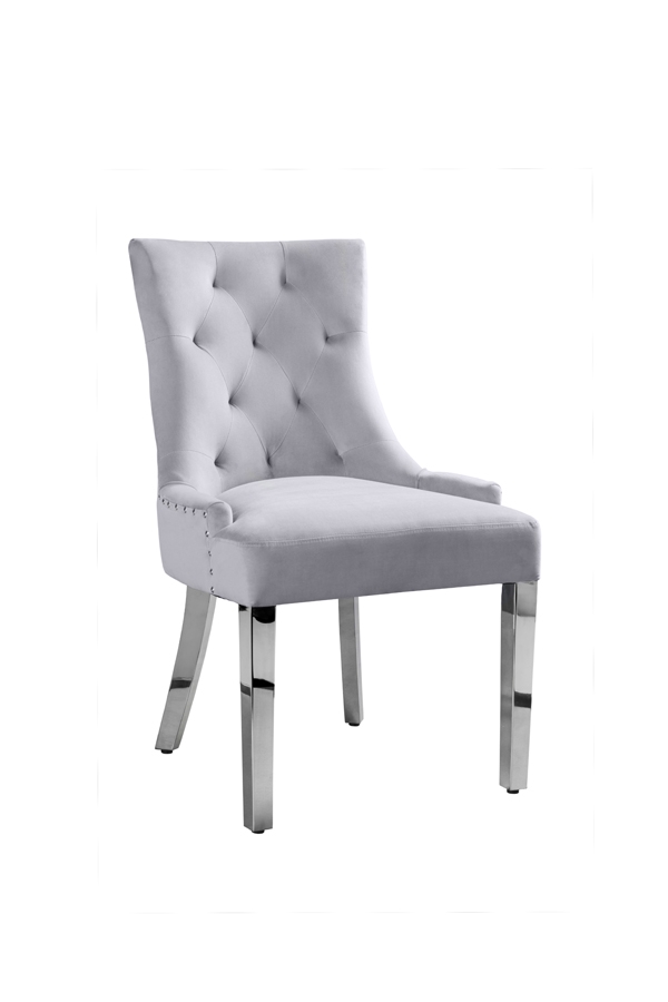 Torino Dove Grey Dining Chair with Stainless Steel Legs