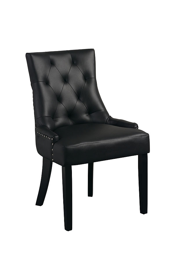 Torino Dining Chair With Back Ring My, Black Faux Leather High Back Dining Chairs