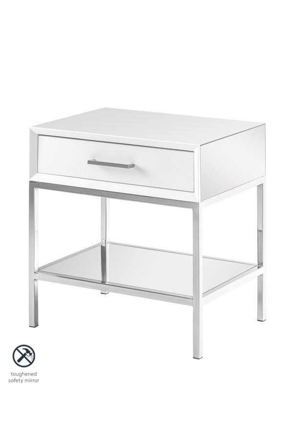 Image of Trio White Bedside Table
