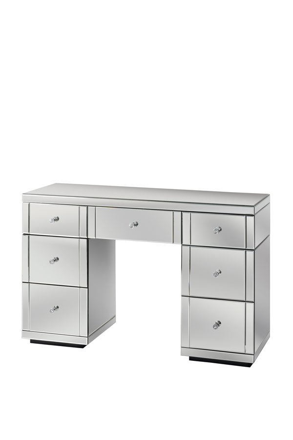 Valeria Toughened Mirrored Dressing, Mirrored Dressing Table With Drawers Uk