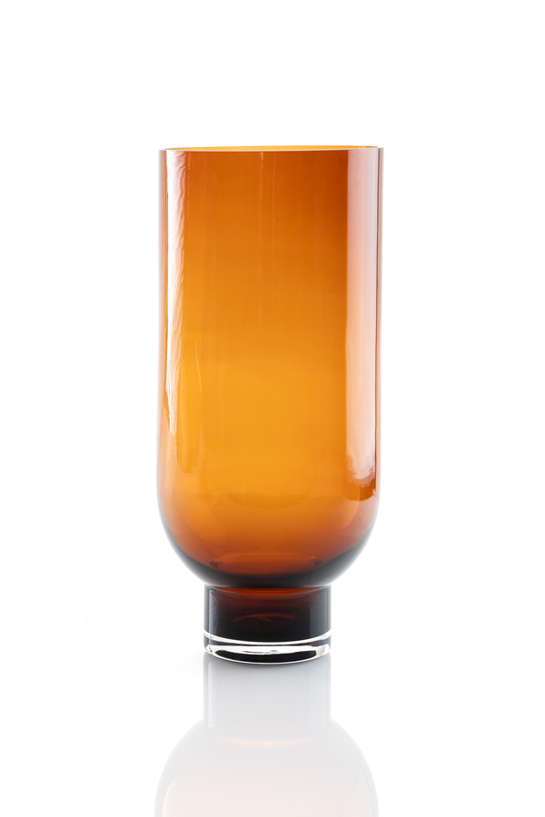 Large Amber Glass Vase