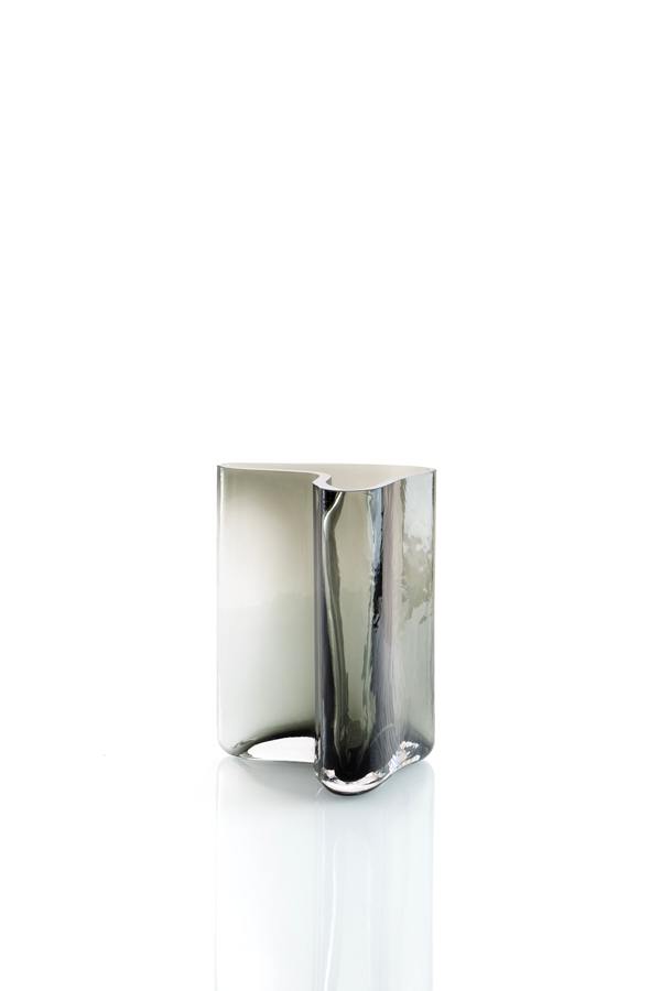 Image of Small Smoked Grey Glass Vase