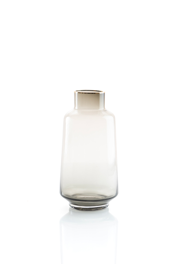 Large Dove Grey Glass Vase