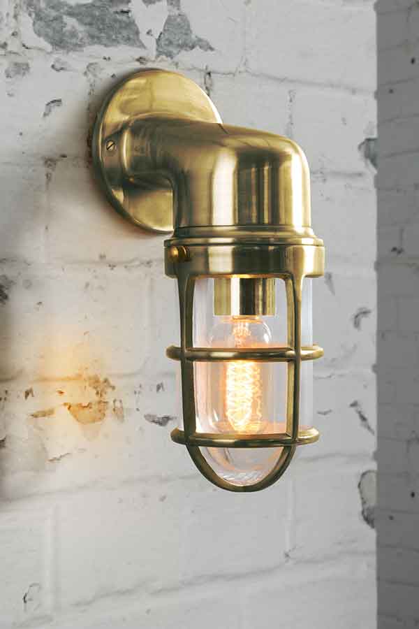 Image of Tristan Industrial Brass Wall Light
