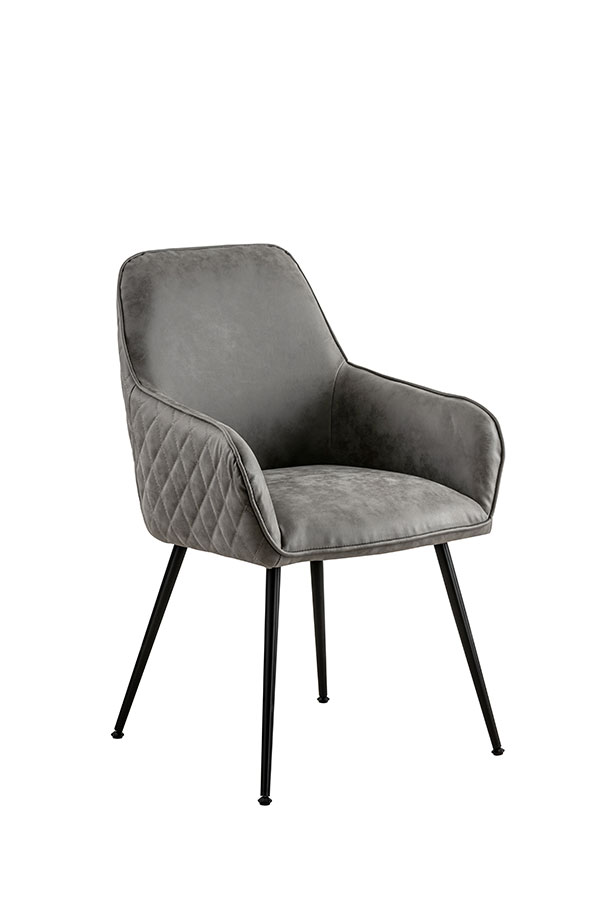 Watson Carver Chair - Grey - Faux Leather