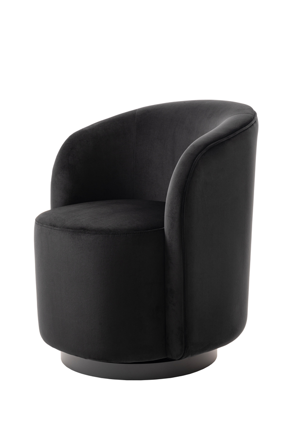 West End Swivel Dining Chair  - Black - Black Base