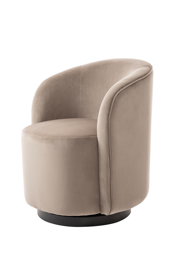 West End Swivel Dining Chair - Taupe - Black Base
