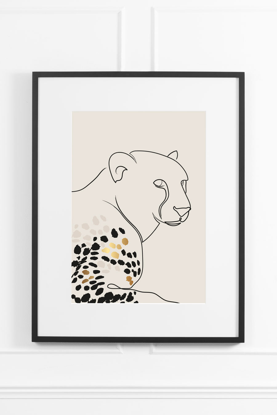 Wild Gold No.1 Wall Art - Black Frame